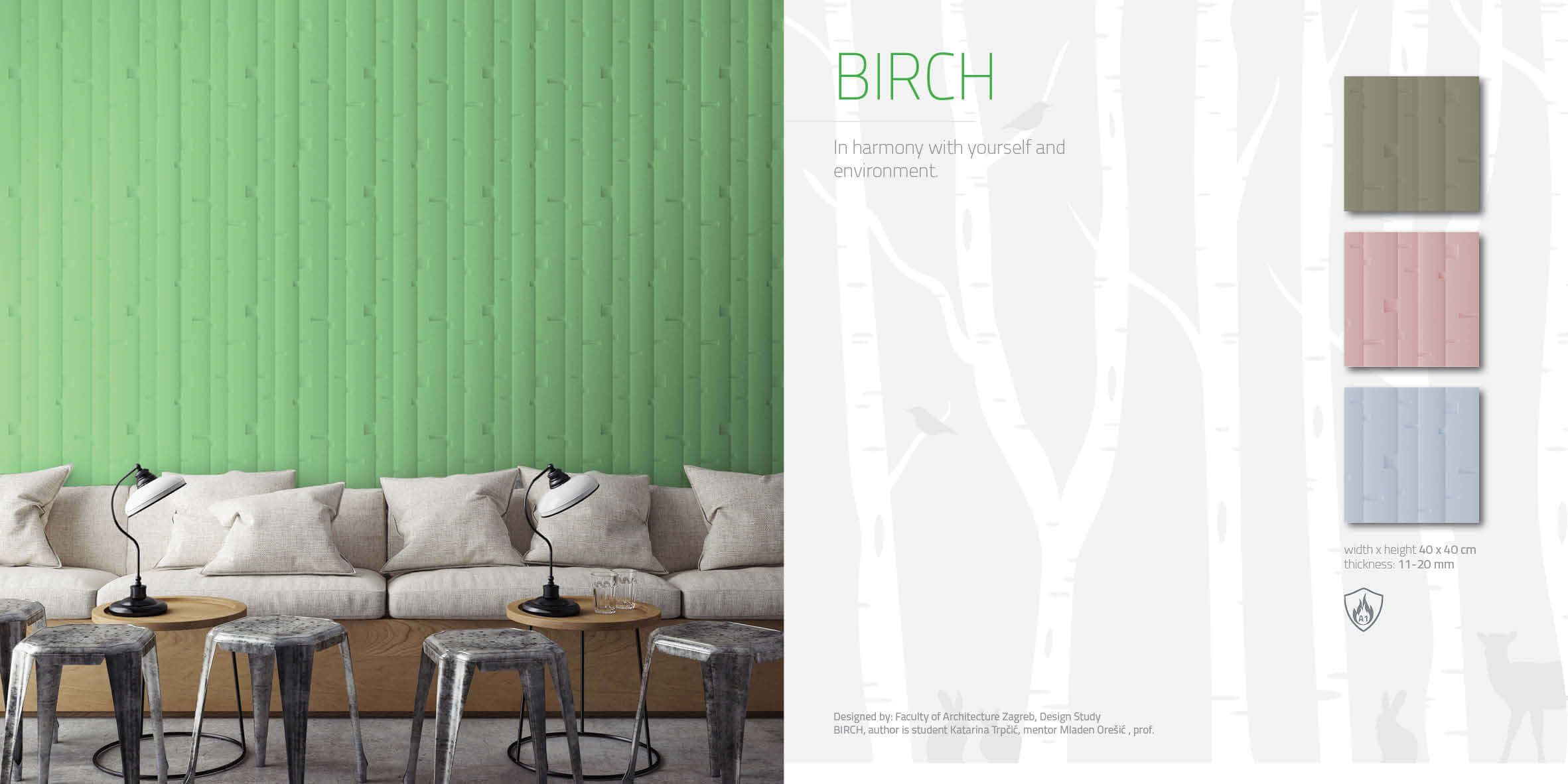 BAMBOO PAP Art 3D dekorativni zidni paneli Birch/Bamboo