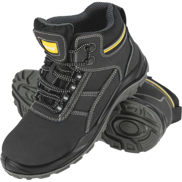 Zaštitna cipela LAHTI gležnjača Nubuck crno žuta