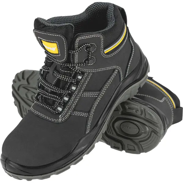 Zaštitna cipela LAHTI gležnjača Nubuck crno žuta