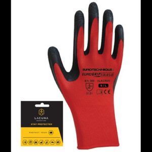 LA-Rukavica poliester crvena sa crnim premazom vel. 10