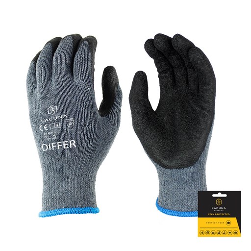 LA-Rukavica DIFFER sa lateks premazom siva vel. 10