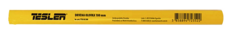 TTG OL180 WU - Olovka drvena Tesler 180mm ovalna žuta