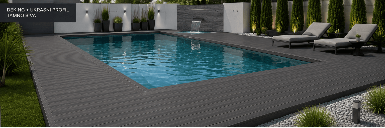 MS150K25F-T B Pap Relax Bamboo profil šuplji, tamno siva, 2900x150x25