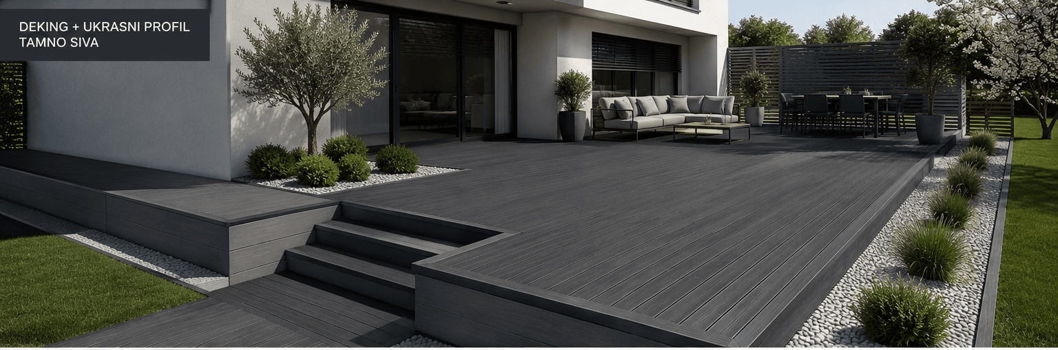 MS150K25F-T B Pap Relax Bamboo profil šuplji, tamno siva, 2900x150x25